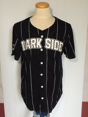 Star Wars Dark Side Vader Mens Striped Baseball Jersey Large Black Button #77
